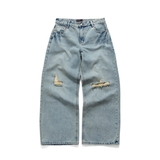 TWILL DISTRESSED JEANS – LIGHT BLUE