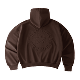 Venture Embossed [Brown] Hoodie Boxy /420 GSM