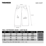 TWILL DISTRESSED JEANS – LIGHT BLUE