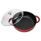 nồi gang Hexagon màu đỏ cherry Staub ảnh 2
