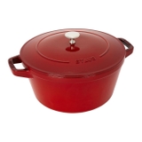 bộ nồi gang tròn màu đỏ cherry Staub ảnh 6