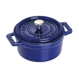 nồi gang tròn màu xanh đen Staub ảnh 5