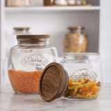 hũ thủy tinh bầu nắp gỗ Acacia Kilner ảnh 3