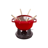 bộ Fondue màu đỏ cherry Staub ảnh 2