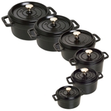 nồi gang tròn màu đen Staub ảnh 1