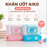 Khăn Ướt Đa Năng AIKO 100 Tờ Có Nắp Đậy Không Mùi Và Kháng Khuẩn Nano Bạc