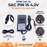 Sạc Pin Li-ion 1S 4.2V 2A Tự Ngắt Chân Cắm DC 5.5x2.5mm (Dùng Cho Pin 3.7V - 4.2V)