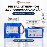 Pin Sạc Lithium-ion 1S 3.7V 10000mAh Jack XH 2.54mm (Tích Hợp Mạch BMS 3A)