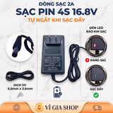 Sạc Pin Li-ion 4S 16.8V 2A Tự Ngắt Chân Cắm DC 5.5x2.5mm (Dùng Cho Pin 14.4V - 16.8V)