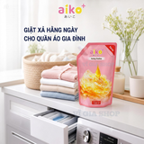 Combo Bộ Đôi Giặt Xả AIKO Tiết Kiệm (1 Túi Nước Giặt Sinh Học 3.2L + 1 Túi Nước Xả Vải Đậm Đặc 1L)