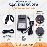 Sạc Pin Li-ion 5S 21V 2A Tự Ngắt Chân Cắm DC 5.5x2.5mm (Dùng Cho Pin 18V - 21V)