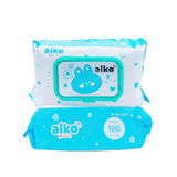 Khăn Ướt Đa Năng AIKO 100 Tờ Có Nắp Đậy Không Mùi Và Kháng Khuẩn Nano Bạc