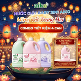 Combo 4 Can Nước Giặt Xả Cho Bé AIKO 3L Tiết Kiệm (Trọn Bộ 12 Lít Đủ Mùi)