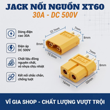 Cặp Giắc Cắm Nguồn XT30 / XT60 Chịu Tải Cao Mạ Vàng Chống Cháy (Đực + Cái)