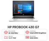Laptop cũ [95%] HP Probook 430 G7 (i5-10210U | 8Gb | 256Gb | 13.3 inch FHD | Phím nhật | Kèm sạc | Bạc) Tặng túi + Chuột *BẢO HÀNH 03 THÁNG*