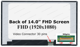 Màn hình Laptop 14 inch 30Pin FHD Full viền (liền mạch) cáp thuận trên màn, không tai (N140BGA-E54)