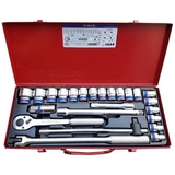 Bộ Tube KINGTONY 1/2" 24pcs lục – Cần nhựa 4524SR