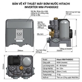Máy bơm nước tăng áp tự động HITACHI Inverter 400W - WM_PV400GX2GROVN