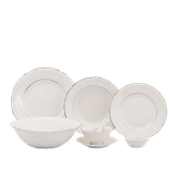 Bộ đồ ăn 6 người 32 sản phẩm - Đài Các - Chỉ Bạch Kim