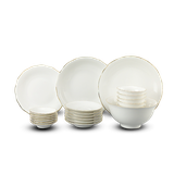 Bộ đồ ăn 22 sản phẩm - Mẫu đơn IFP - Viền Chỉ Vàng