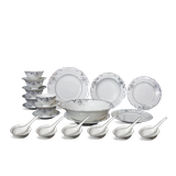 Bộ đồ ăn 30 sản phẩm - Đài Các - Trang trí Bạch Kim