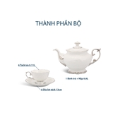 Bộ trà 0.8 L - Đài Các IFP - Chỉ Bạch Kim