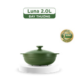 Nồi dưỡng sinh Luna (Nồi cạn) 2.0 L + nắp (CK) - Màu Xanh Rêu 2