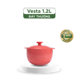 Nồi dưỡng sinh Vesta 1.2 L + nắp (CK) - Healthy Cook - Màu Đỏ 2