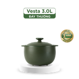 Nồi dưỡng sinh Vesta 3.0 L + nắp (CK) - Healthy Cook - Xanh Rêu