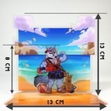 Mô Hình Standee Furry FREDDY Concept Summer 3 mảnh nhựa mica 5