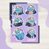 NO.10 QINGLONG - Sticker Furry Sheet A6 Decal pvc chống nước - Tokyo Afterschool Summoners 6
