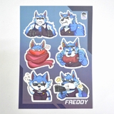 NO.08 FREDDY -Dislyte- Sticker Furry Sheet A6 Decal chống nước 2