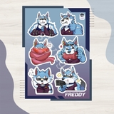 NO.08 FREDDY -Dislyte- Sticker Furry Sheet A6 Decal chống nước 6
