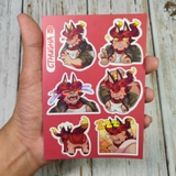 NO.15 CTHUGHA- Sticker Furry Sheet A6 Decal chống nước 4
