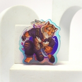 Móc Khóa/Keychain Furry OSCAR - Fortnite - Rainbow 2 mặt - Nhựa Mica 6cm 3