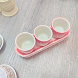 Khay Chum Sứ đế rời,không nắp(Đỏ phấn)-15*5.5cm- 3 ly