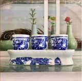 Khay Chum Sứ đế rời,không nắp(Rồng xanh)-16*8cm-3ly