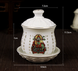 Chum nước có đế ,có nắp(Thần Tài có Chữ)7.2*9.6*11.5cm(m*r*c)