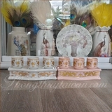 Khay Chum Sứ đế rời,không nắp(Rồng)16*8cm -Trắng-3 ly