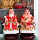 Tượng Địa Tài Đỏ Vuông Bột Đá CC