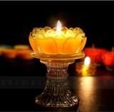 Nến Ly BƠ 12h thơm Chân cao Pha lê(7.5*10.5cm)350g