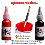 Mực Chu Sa (Đen + Đỏ) Hũ 30m+ Viết lông 2.0