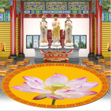 Thảm Trải Sàn Tròn Hoa Sen[Vàng]