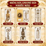 Miếng dán,Linh Phù dán Đồng Vàng đủ loại 3*7.5cm(Cầu an,Thái tuế,Sức khẻ, Tình duyên,Cầu con...)