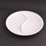 Khay pha Mực nhựa Trắng Thái Cực [2 Ngăn] 14cm
