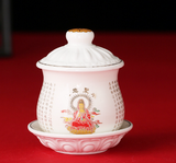 Chum nước có đế ,có nắp(Quan Âm có Chữ)8*9*11cm(m*r*c)