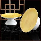 Dĩa Trái cây Sứ Trắng Vàng[ 20*8cm] 8 inch
