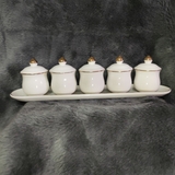 Khay Chum Sứ đế rời,có nắp(Trắng Trơn)-30*7*8cm-5 ly