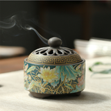 Lư xông Trụ Xanh Hoa Sen