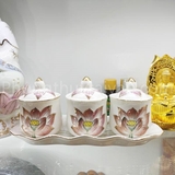 Khay Chum Sứ đế rời,có nắp-20*8cm- 3 ly